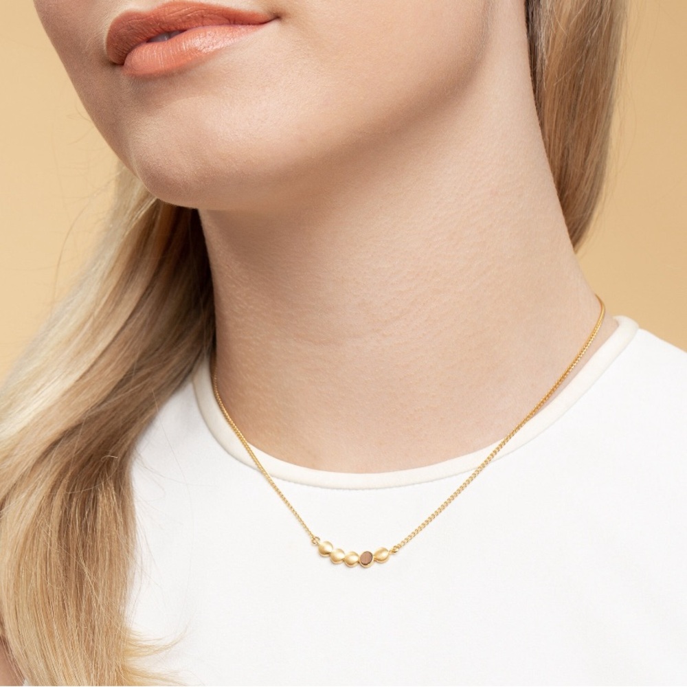 14k Necklace Wooden Accent Stone 5 year anniversary jewelry